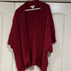 Coldwater Creek 2x open draped sweater with short sleeves. Burgundy